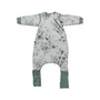 Sac de dormit cu picioruse si maneci detasabile, Bebe Stars, De iarna, Din bumbac certificat Oeko Tex Standard 100, Cu fermoar, 70 cm, 2.5 Tog, Nature