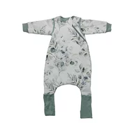 Sac de dormit cu picioruse si maneci detasabile, Bebe Stars, De iarna, Din bumbac certificat Oeko Tex Standard 100, Cu fermoar, 70 cm, 2.5 Tog, Nature