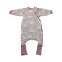 Sac de dormit cu picioruse si maneci detasabile, Bebe Stars, De iarna, Din bumbac certificat Oeko Tex Standard 100, Cu fermoar, 70 cm, 2.5 Tog, Swan - 1