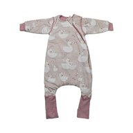 Black Friday - Reduceri Sac de dormit cu picioruse si maneci detasabile, Bebe Stars, De iarna, Din bumbac certificat Oeko Tex Standard 100, Cu fermoar, 70 cm, 2.5 Tog, Swan Promotie