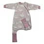 Sac de dormit cu picioruse si maneci detasabile, Bebe Stars, De iarna, Din bumbac certificat Oeko Tex Standard 100, Cu fermoar, 70 cm, 2.5 Tog, Swan - 2