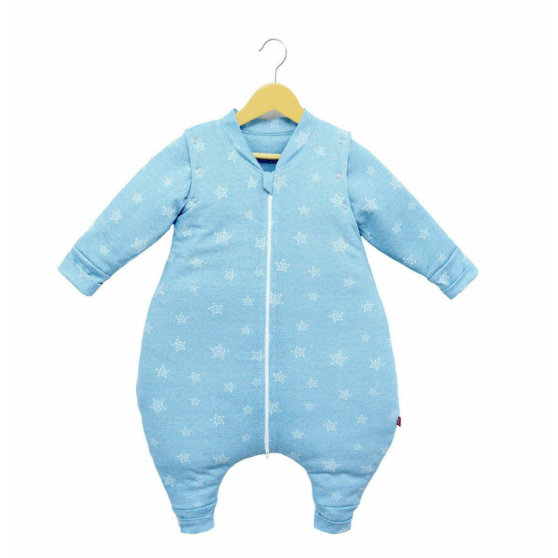 Sac de dormit cu picioruse si maneci, stars in your eyes - blue, 70 cm, 2 tog - iarna
