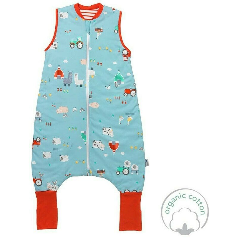 Slumbersac - sac de dormit cu picioruse si talpa antiderapanta farmyard 90 cm + manseta 1.0 tog