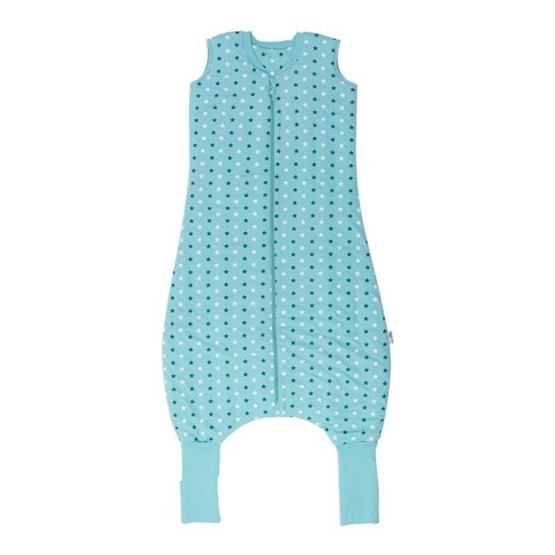 Slumbersac - Sac de dormit cu picioruse si talpa antiderapanta Teal Stars, 2.5 Tog, 5-6 ani