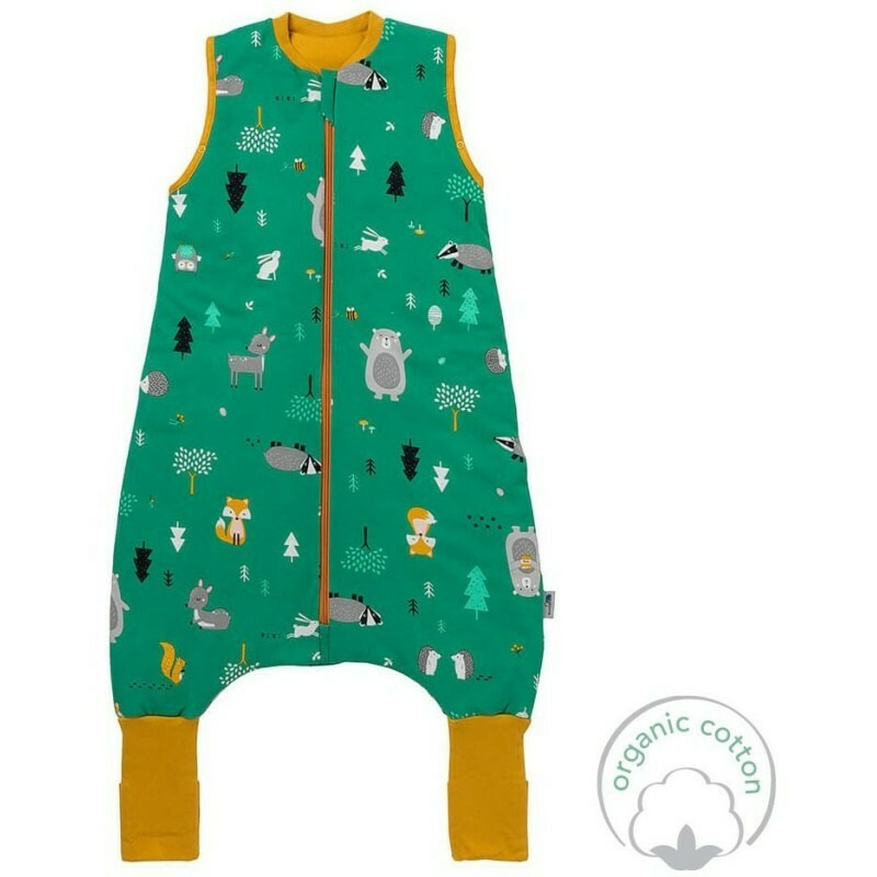 Sac de dormit cu picioruse si talpa antiderapanta woodland animals 120 cm + manseta 1.0 tog