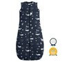 Sac de dormit, ErgoPouch, Jersey, 3-12 luni, 6-10 kg, TOG 2.5, Bumbac organic, Fermoar bidirectional, Lavabil la masina, Croiala slim fit, Certificat non-toxic, Premiat in Australia, Model balene, Albastru
