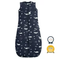 Sac de dormit, ErgoPouch, Jersey, 3-12 luni, 6-10 kg, TOG 2.5, Bumbac organic, Fermoar bidirectional, Lavabil la masina, Croiala slim fit, Certificat non-toxic, Premiat in Australia, Model balene, Albastru