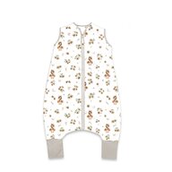 Sac de dormit, MimiNu, Cu picioruse, De iarna, Din bumbac certificat Oeko Tex Standard 100, Cu fermoar pe mijloc, 87 cm, 3 luni -  2.5 ani, 2.5 Tog, Design, Ducklings Beige