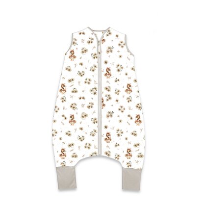 Sac de dormit, MimiNu, Cu picioruse, De iarna, Din bumbac certificat Oeko Tex Standard 100, Cu fermoar pe mijloc, 87 cm, 3 luni -  2.5 ani, 2.5 Tog, Design, Ducklings Beige