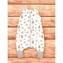 Sac de dormit, MimiNu, Cu picioruse, De iarna, Din bumbac certificat Oeko Tex Standard 100, Cu fermoar pe mijloc, 87 cm, 3 luni -  2.5 ani, 2.5 Tog, Design, Ducklings Beige - 2