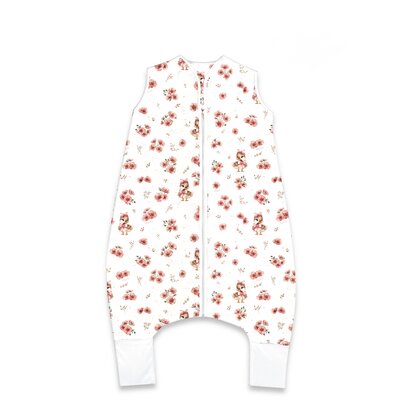 Sac de dormit, MimiNu, Cu picioruse, De iarna, Din bumbac certificat Oeko Tex Standard 100, Cu fermoar pe mijloc, 87 cm, 3 luni -  2.5 ani, 2.5 Tog, Design, Ducklings Powdery Pink