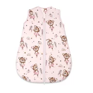 Sac de dormit, MimiNu, Pentru bebelusi, De iarna, Din bumbac certificat Oeko Tex Standard 100, Cu fermoar, 70 cm, 0 - 6 luni, 2.5 Tog, Little Ballerina Pink