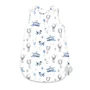 Sac de dormit, MimiNu, Pentru bebelusi, De iarna, Din bumbac certificat Oeko Tex Standard 100, Cu fermoar lateral, Cu capse pe umar, 74 cm, 0 - 6 luni, 2.5 Tog, Blue Plane