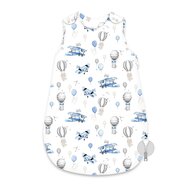 Black Friday - Reduceri Sac de dormit, MimiNu, Pentru bebelusi, De iarna, Din bumbac certificat Oeko Tex Standard 100, Cu fermoar lateral, Cu capse pe umar, 74 cm, 0 - 6 luni, 2.5 Tog, Blue Plane Promotie