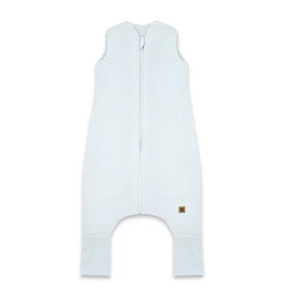 Sac de dormit, MimiNu, Premium, Cu picioruse, De iarna, Din bumbac interlock certificat Oeko Tex Standard 100, Cu fermoar, 1 - 2.5 ani, S, Soft Blue