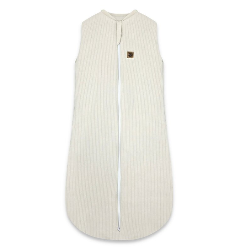 Sac de dormit, MimiNu, Premium, Din bumbac interlock, Materiale certificate Oeko Tex Standard 100, Cu fermoar, 3 - 12 luni, 2.5 Tog, Soft Beige