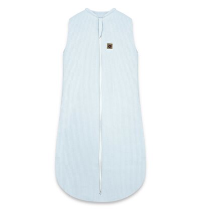 Sac de dormit, MimiNu, Premium, Din bumbac interlock, Materiale certificate Oeko Tex Standard 100, Cu fermoar, 3 - 12 luni, 2.5 Tog, Soft Blue