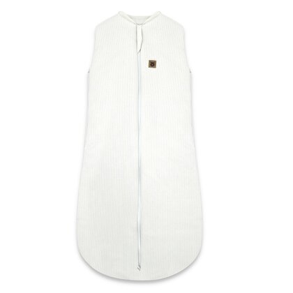 Sac de dormit, MimiNu, Premium, Din bumbac interlock, Materiale certificate Oeko Tex Standard 100, Cu fermoar, 3 - 12 luni, 2.5 Tog, Soft Ecru