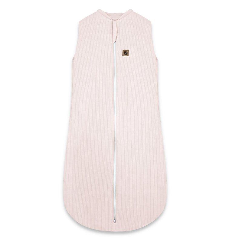Sac de dormit, MimiNu, Premium, Din bumbac interlock, Materiale certificate Oeko Tex Standard 100, Cu fermoar, 3 - 12 luni, 2.5 Tog, Soft Powder Pink