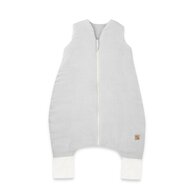 Black Friday - Reduceri Sac de dormit, Qmini, Cu picioruse, De iarna, Din muselina dubla, Cu fermoar pe mijloc, 90 cm, S, Material certificat Oeko Tex Standard 100, Gray Promotie