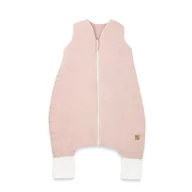 Sac de dormit, Qmini, Cu picioruse, De iarna, Din muselina dubla, Cu fermoar pe mijloc, 90 cm, S, Material certificat Oeko Tex Standard 100, Powder Pink