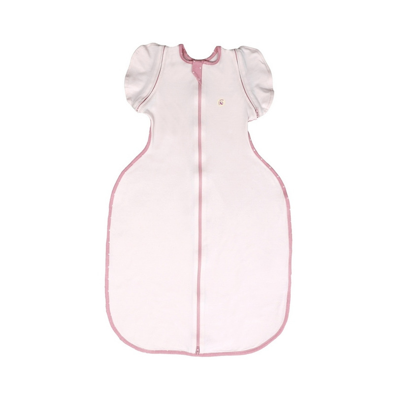 Sac de dormit swaddle first sleep blush pink, faza 2, pentru bebelusi 3-6 luni