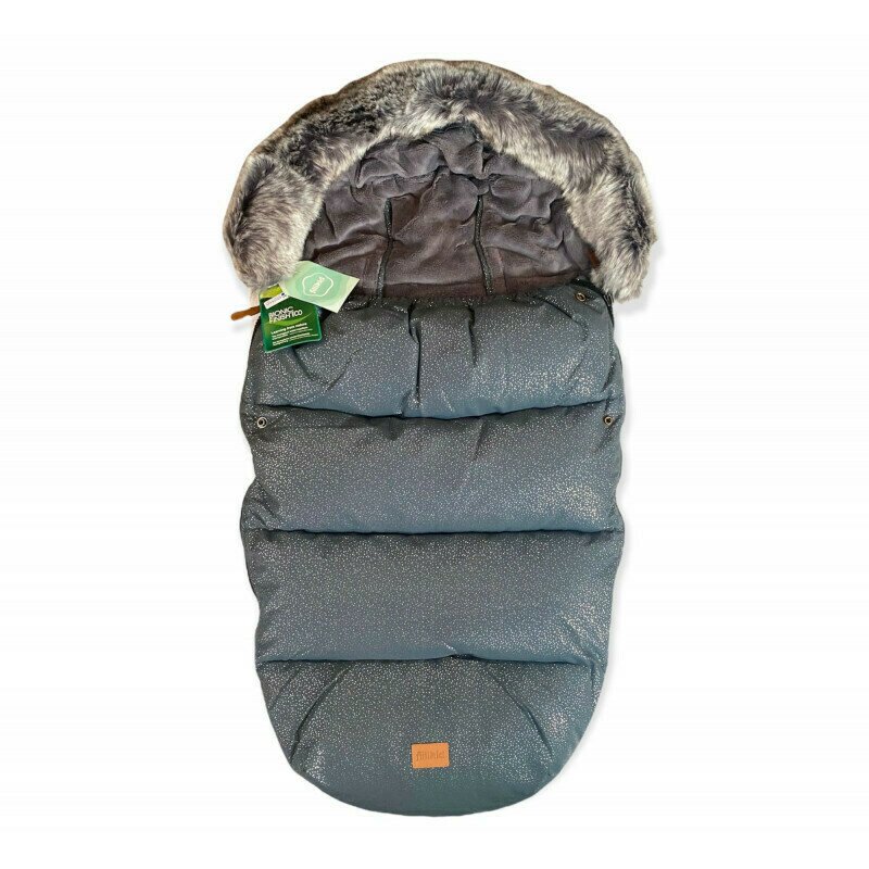 Fillikid - sac de iarna cu guler blanita detasabil, pentru carucior, galaxy grey, 100x50 cm,