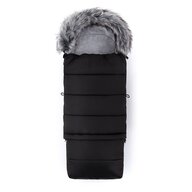 Black Friday - Reduceri Sac de iarna, Feedo, Multifunctional, 3 in 1, Pentru carucior, landou sau scaun auto, Fermoar care permite scurtarea dimensiunii, Cu snur, 110 cm, 0-3 ani, Black Promotie