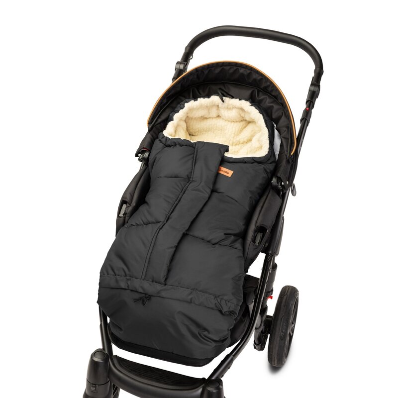 Sensillo - sac termic de iarna, 3 in 1, interior din lana oaie, 100x45 cm, negru