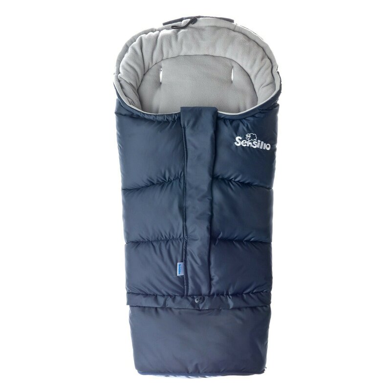 Sensillo - sac termic de iarna polar 3 in 1 din poliester, 100x45 cm, albastru/gri