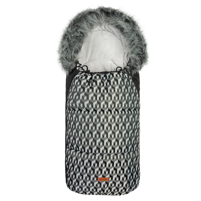 Sensillo - Sac de iarna OLAF Fleece 100x45 cm Gri/Cuburi