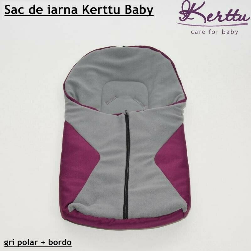Kerttu - sac pentru iarna baby polar 470-gri-bordo