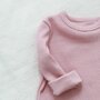 Babyly - Salopeta bebelusi cu maneca lunga si botosei, inchidere cu fermoar, Roz Trandafir, marimea 56 - 2
