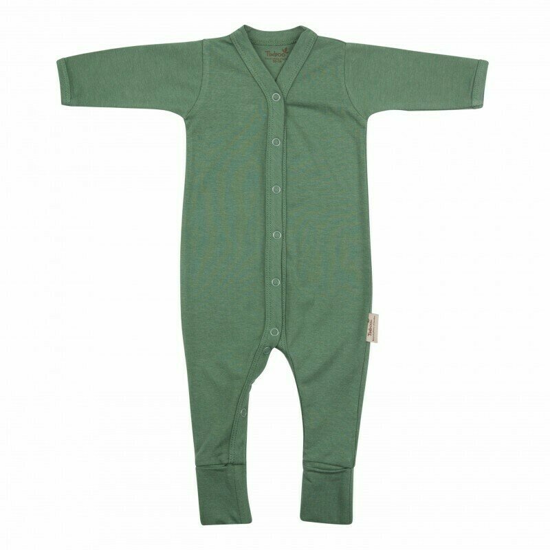 Timboo - salopeta cu maneca lunga de corp , aspen, 74-80 cm, din bambus, verde