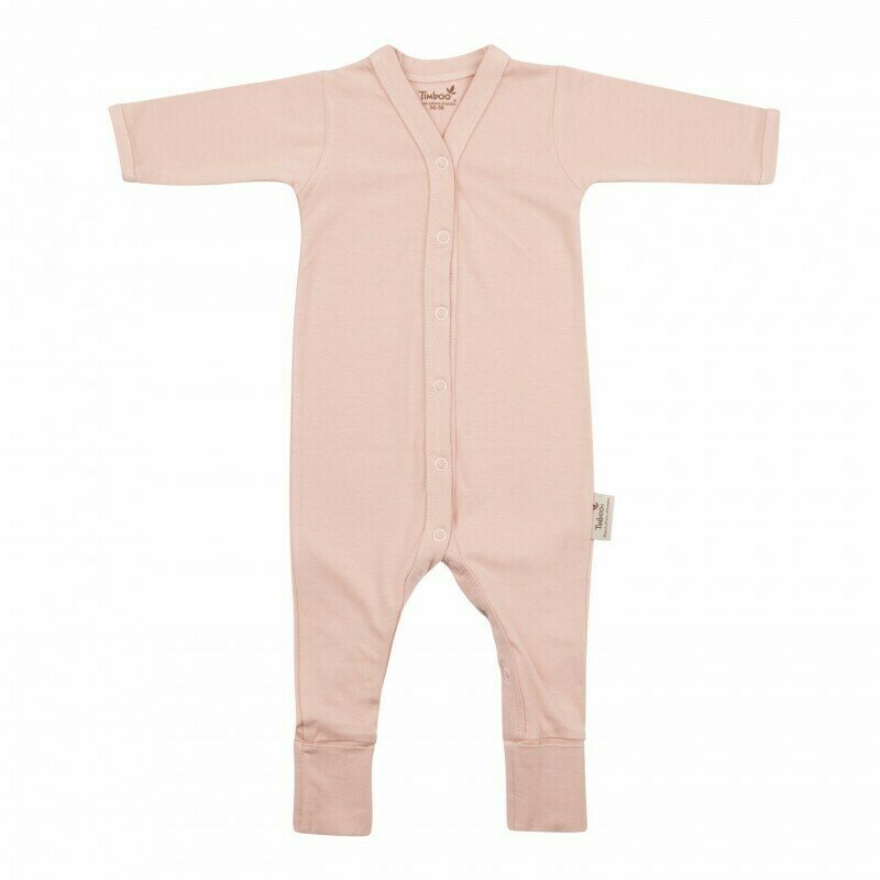 Timboo - salopeta cu maneca lunga de corp , misty, 50-56 cm, din bambus, roz