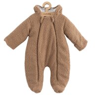 Salopeta de iarna, New Baby, Pentru bebelusi, Cu gluga si urechi, Marime 56, Cu captuseala din bumbac, Teddy