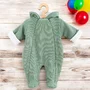Salopeta de iarna, New Baby, Pentru bebelusi, Cu gluga, Marime 56, Din bumbac si elastan, Cu captuseala din polar, Frosty Mint - 2