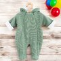 Salopeta de iarna, New Baby, Pentru bebelusi, Cu gluga, Marime 62, Din bumbac si elastan, Cu captuseala din polar, Frosty Mint - 2