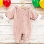 Salopeta de iarna, New Baby, Pentru bebelusi, Cu gluga, Marime 68, Din bumbac si elastan, Cu captuseala din polar, Frosty Pink - 2