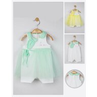 Tongs baby - Salopeta de vara pentru bebelusi cu tulle,  (Culoare: Galben, Marime: 0-3 Luni)