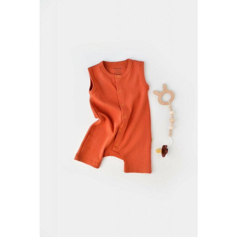 Babycosy - salopeta fara maneci si panataloni scurti - 100% bumbac organic - scortisoara, baby cosy (marime: 3-6 luni)