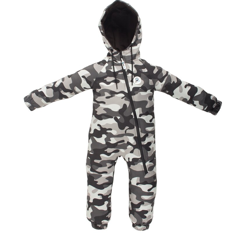 Kidscare - salopeta impermeabila pentru copii kidscare, cu protectie la vant si apa cu imprimeu camuflaj - marime 92