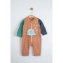 Tongs baby - Salopeta pentru bebelusi Elefantel,  (Culoare: Maro, Marime: 6-9 luni) - 1