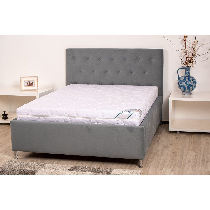 Saltea cu spumă poliuretanică somnart hypoallergenicmed 100x200, înălțime 16 cm, hipoalergenică, husă detașabilă, fermitate medie