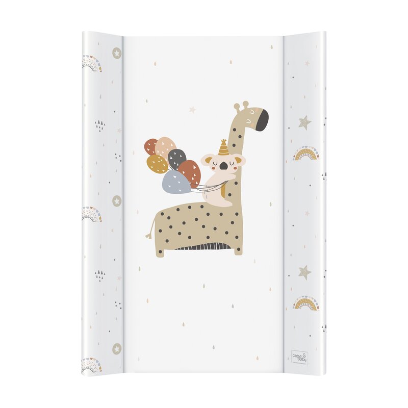 Saltea de infasat, Ceba Baby, Confort, 50x70 cm, Atasabila la patut, Fara BPA, 0 luni+, Giraffe