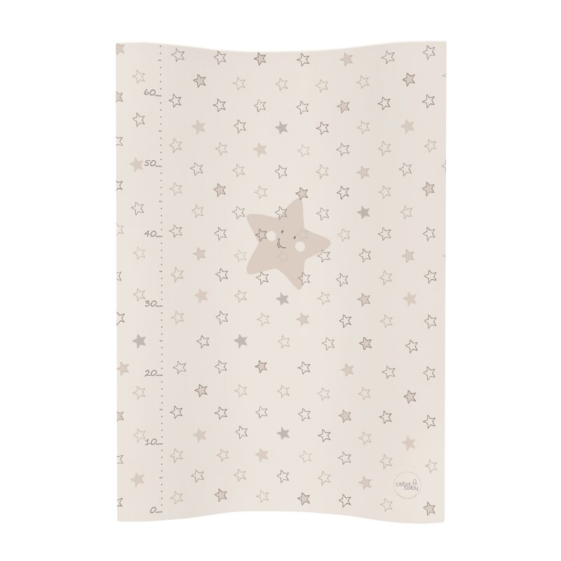 Saltea de infasat, Ceba Baby, Cosy, Moale, Cu taliometru, 50 x 70 cm, 0-12 luni, Beige Stars