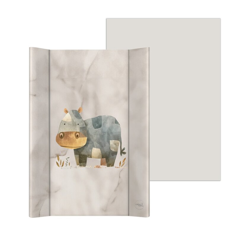Saltea de infasat, Ceba Baby, Cu Intaritura, Pentru comode, masute de infasat si patuturi, 50x70 cm, Fara BPA, Certificata Oeko-Tex Standard 100, 0 luni+, Ultra Light Cosy Hippo