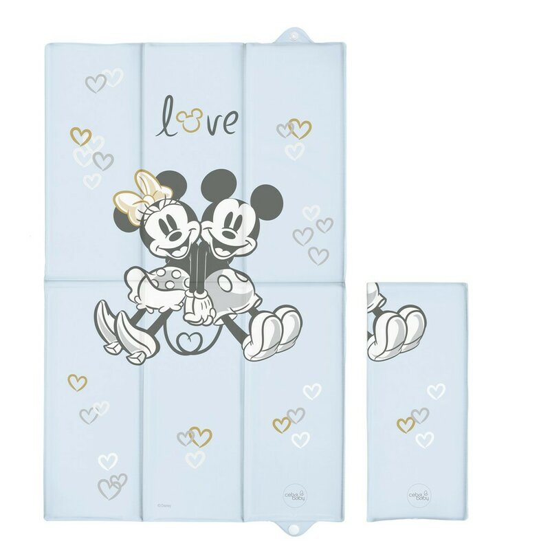 Saltea de infasat, Ceba Baby, Disney, Pliabila, 50 x 80 cm, Minnie & Mickey Blue