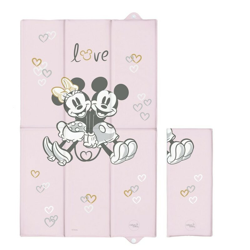 Saltea de infasat, Ceba Baby, Disney, Pliabila, 50 x 80 cm, Minnie & Mickey Pink