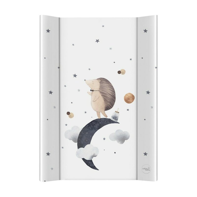 Saltea de infasat, Ceba Baby, Moale, 70 x 50 cm, Suprafata impermeabila, Pentru comode de infasat sau suprafete plane, Fara ftalati, 0 luni+, Hedgehog the Dreamer